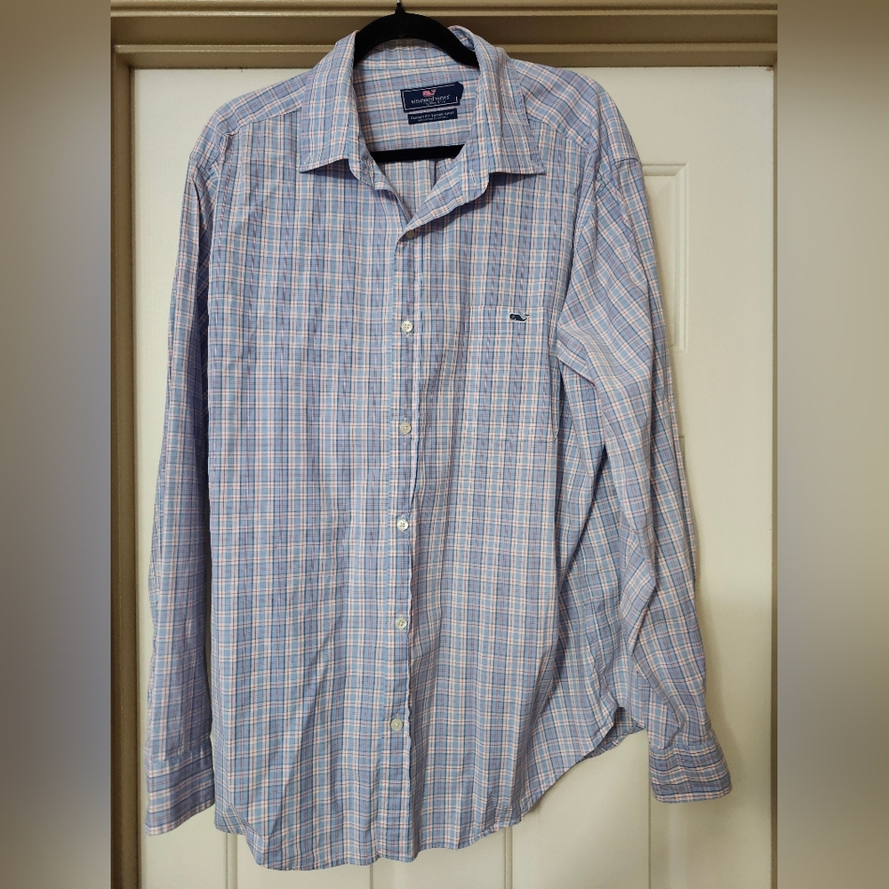 vineyard vines XL man's button-down shirt, 98% cotton. classic fit